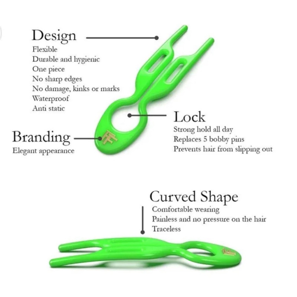 Fiona Franchimon No 1 Hairpin Apple Green - New With Original Box - Picture 7 of 10